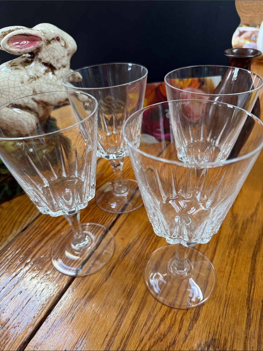 Cristal d’Arques Durand lead crystal stemware set of 4 in Versailles pattern.